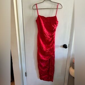 Meshki Claudette Satin Drape Midi Dress